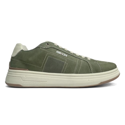 Detalhe - Tênis Ferracini Masculino Couro 7161-683E Verde Militar
