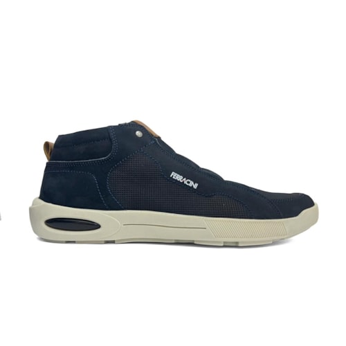 Detalhe - Tênis Ferracini Masculino De Couro Pulse 2261 Marinho