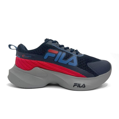 Detalhe - Tênis Fila Infantil Progress F04k00017 Marinho