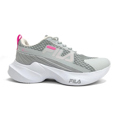 Detalhe - Tênis Fila Kids Shoes Progress F04k00017-7438 Cinza Gelo