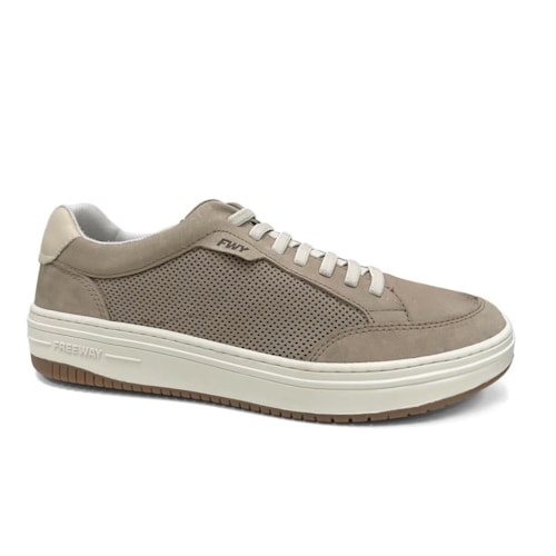 Tênis Freeway Casual Couro Evo04 Taupe
