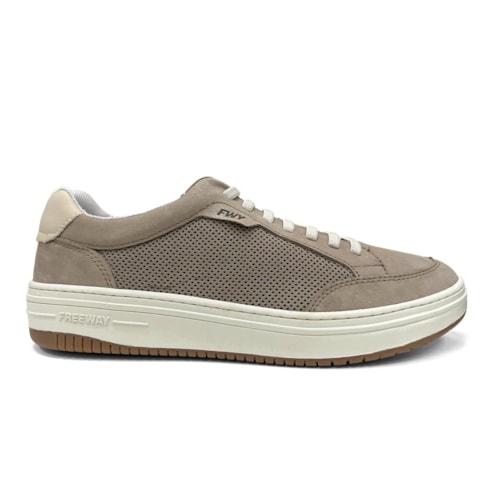 Detalhe - Tênis Freeway Casual Couro Evo04 Taupe