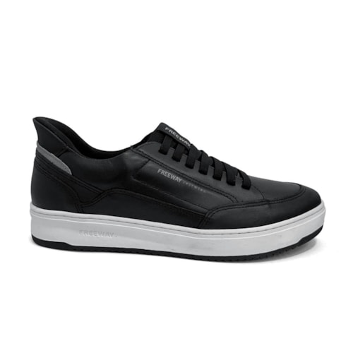 Detalhe - Tênis Freeway Masculino Casual Couro Automatic 01 Preto