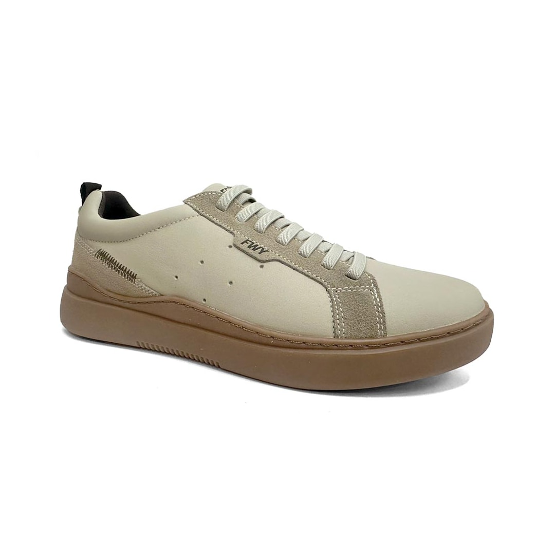 Tênis Freeway Masculino Casual Em Couro Dam 01 Patagonia Off White