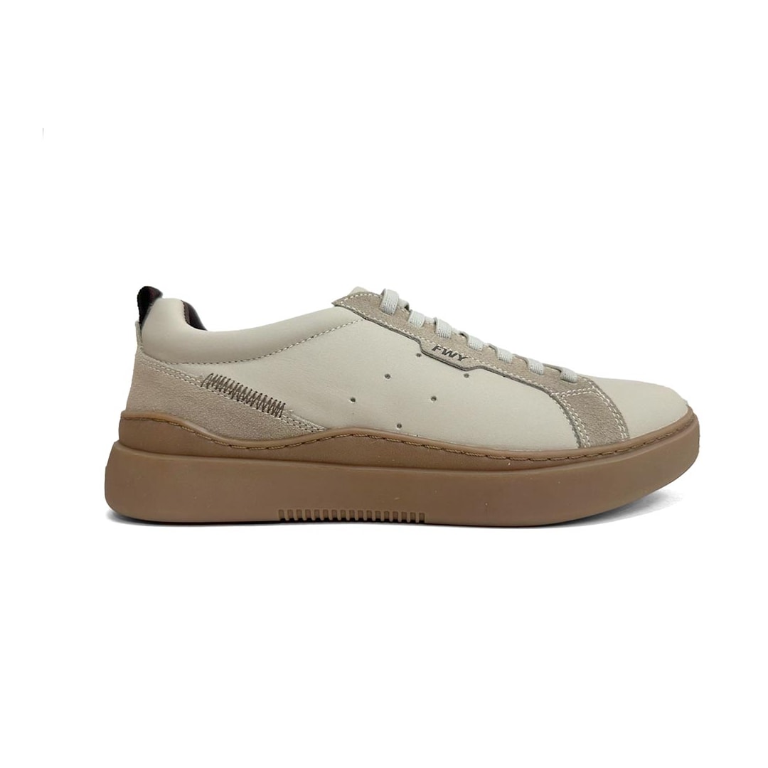 Tênis Freeway Masculino Casual Em Couro Dam 01 Patagonia Off White