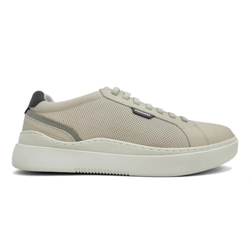 Detalhe - Tênis Freeway Masculino Casual Em Couro Dam 03 Patagonia Off White