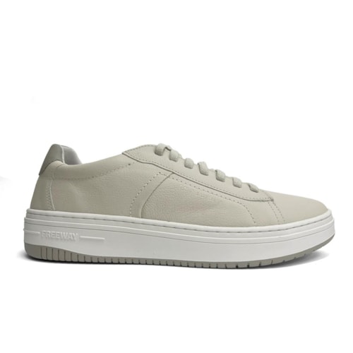 Detalhe - Tênis Freeway Masculino Casual Em Couro Evo02 Angel Branco