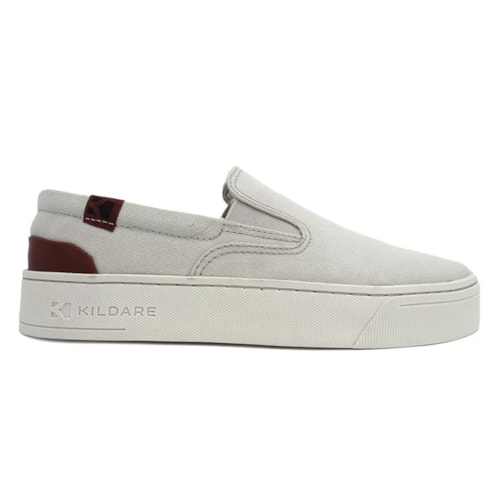 Detalhe - Tênis Kildare Casual Masculino Lona 1411.7075 Areia/Creme