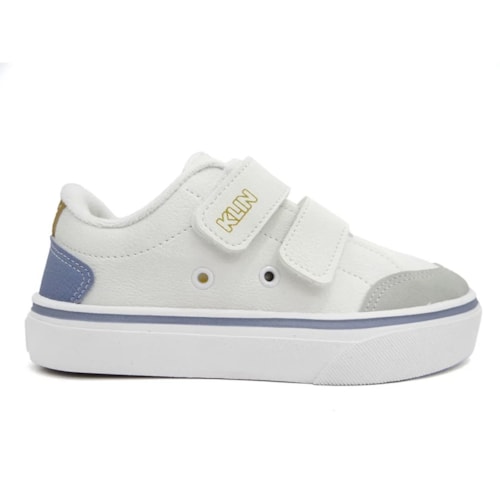Detalhe - Tênis Klin Infantil Freestyle Mini 260059 Branco/Azul/Mel