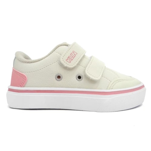 Detalhe - Tênis Klin Infantil Freestyle Mini 260059 Off White/Rosa/Azul