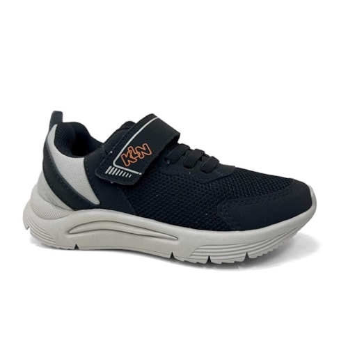 Tênis Klin Menino New Sport Kids 480073 Preto/Gelo/Laranja