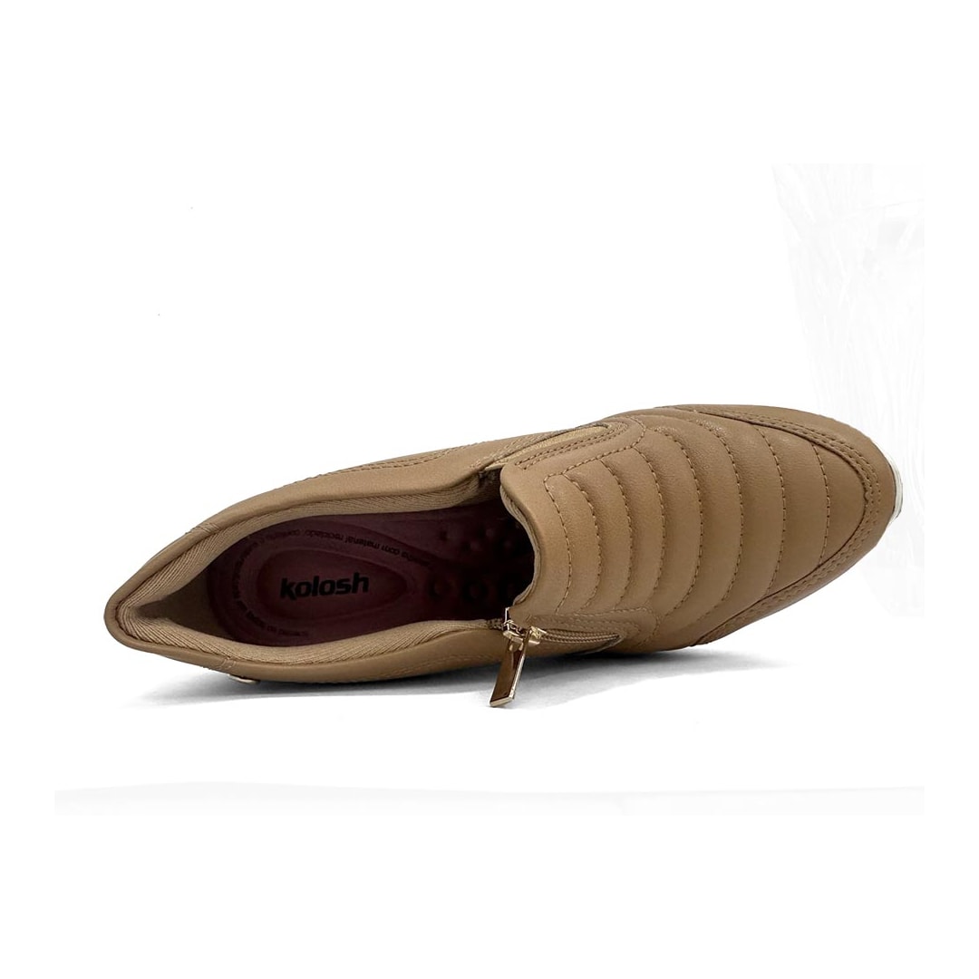 Tênis Kolosh Casual Anabela C1418a Camelo