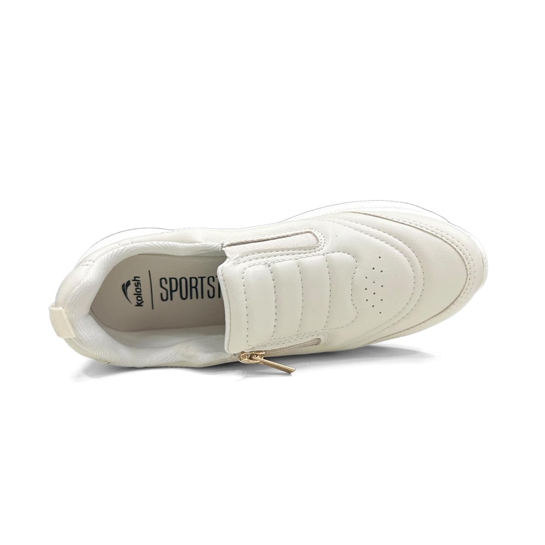 Tênis Kolosh Casual Slip-On E0295 Cream/Champagne