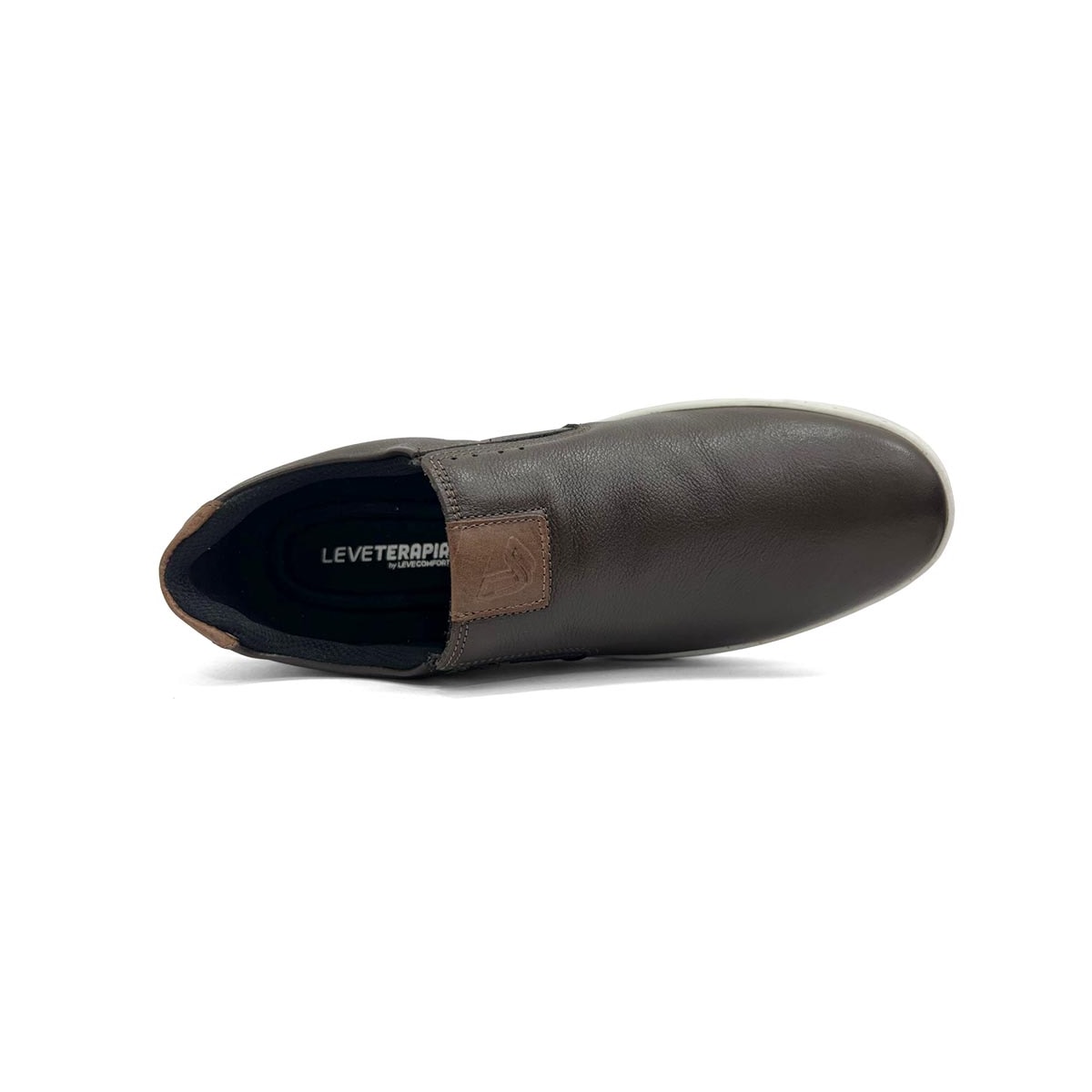 Tênis Leveterapia Casual Masculino Couro 45702 Brown