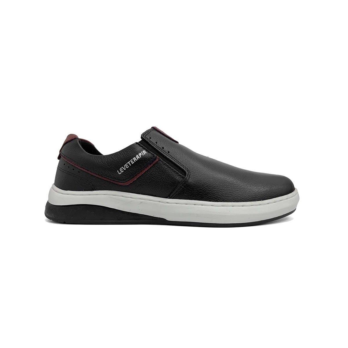 Tênis Leveterapia Casual Masculino Couro 45702 Preto Tênis Leveterapia Casual Masculino Couro 45702 Preto