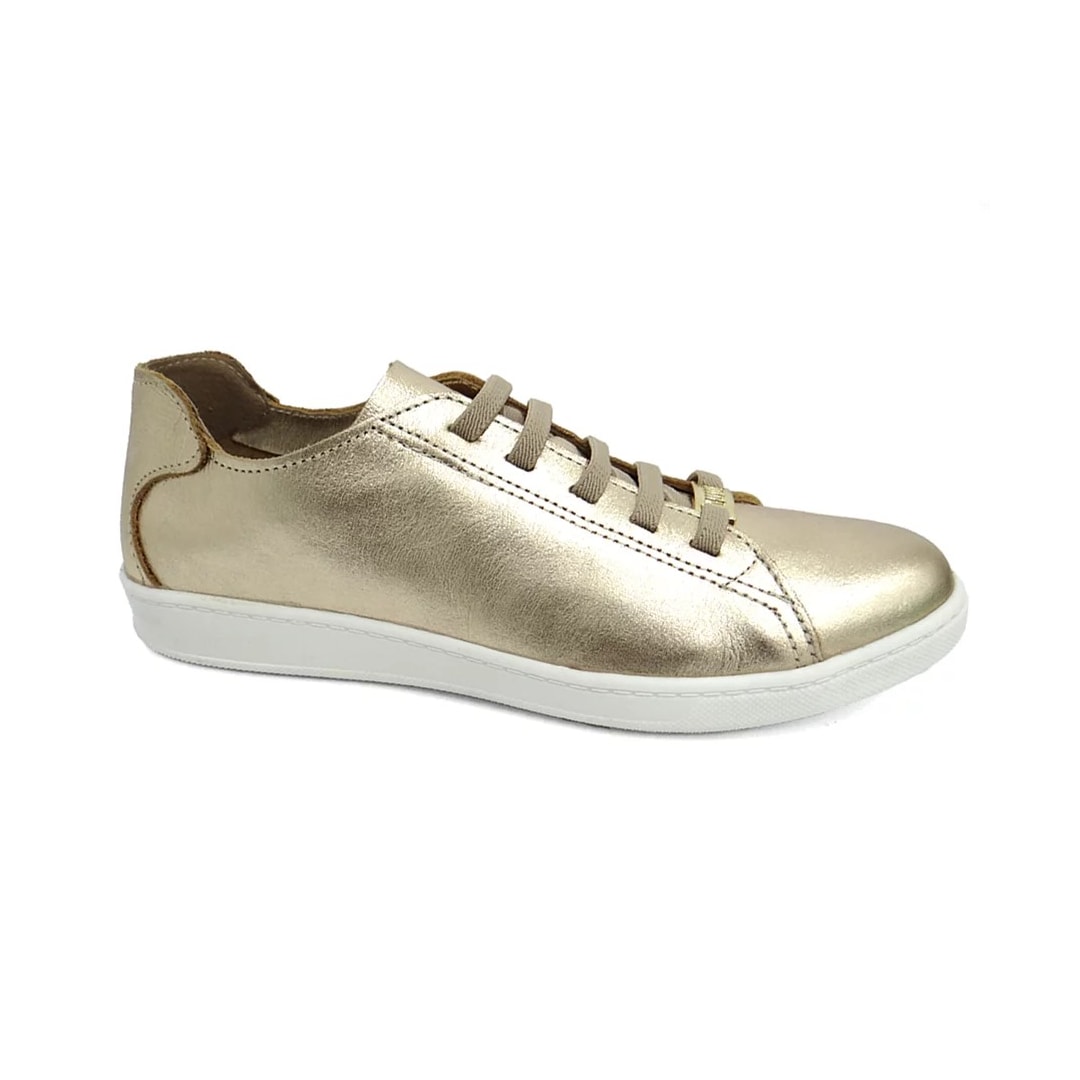 Tênis Marina Mello Casual De Couro 12031 Ouro Light Tênis Marina Mello Casual De Couro 12031 Ouro Light