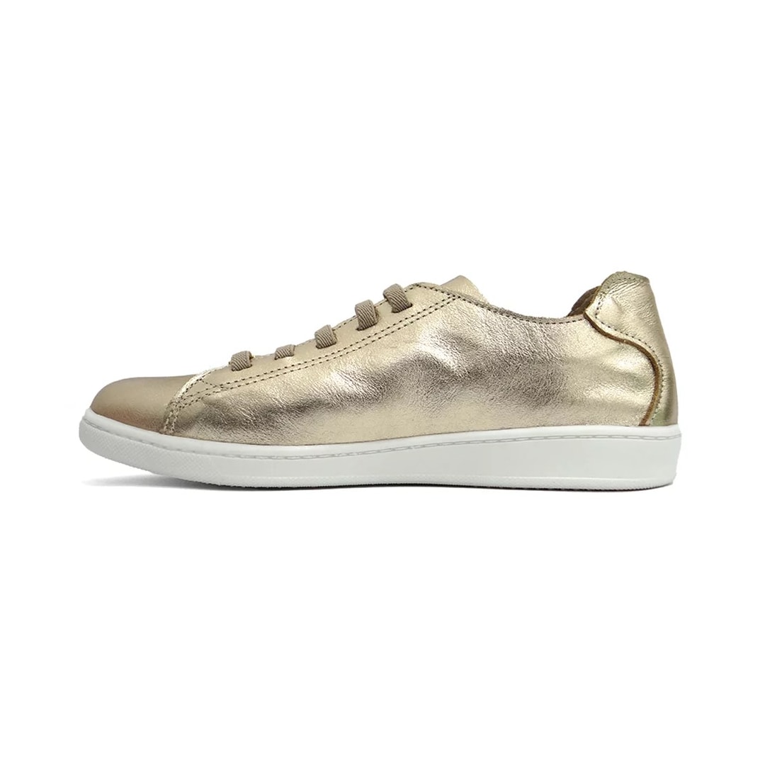 Tênis Marina Mello Casual De Couro 12031 Ouro Light