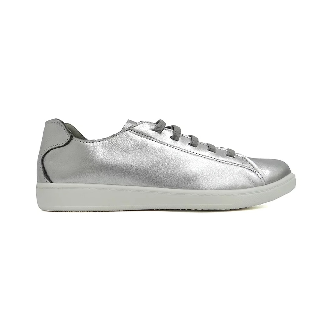 Tênis Marina Mello Casual De Couro 12031 Prata/Branco Tênis Marina Mello Casual De Couro 12031 Prata/Branco