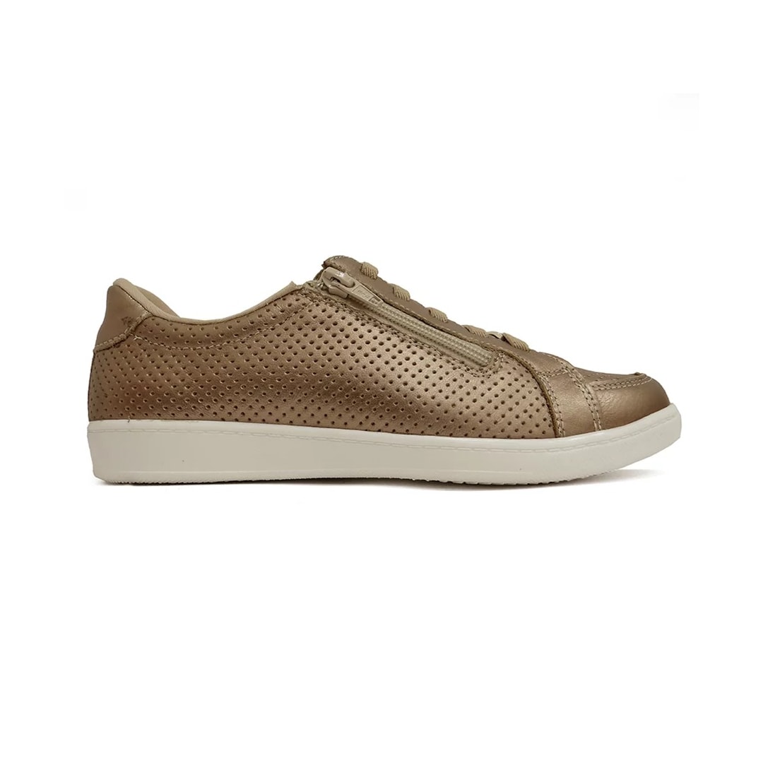 Tênis Marina Mello Casual De Couro 12054 Champagne/Branco Tênis Marina Mello Casual De Couro 12054 Champagne/Branco