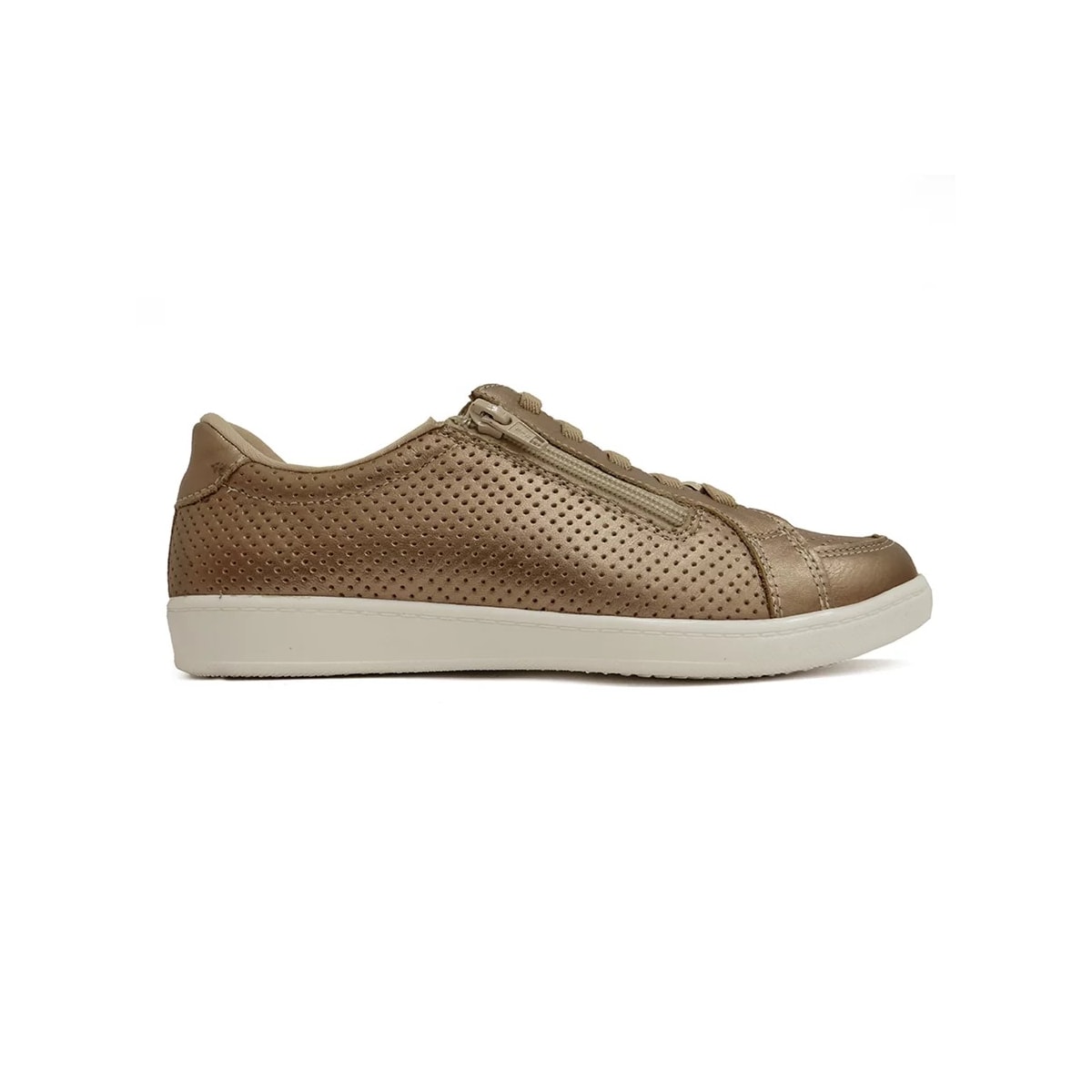 Tênis Marina Mello Casual De Couro 12054 Champagne/Branco Tênis Marina Mello Casual De Couro 12054 Champagne/Branco