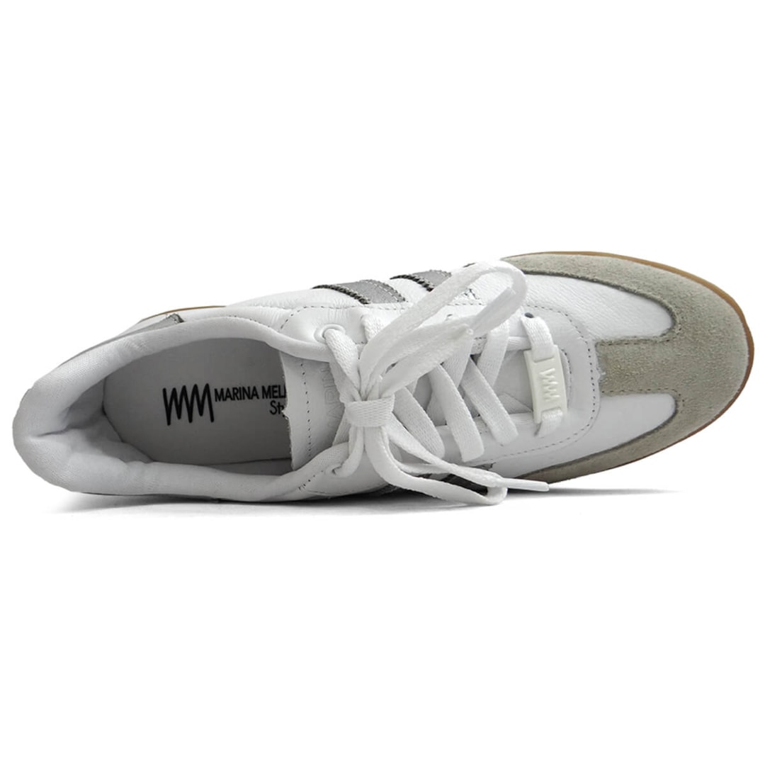 Tênis Marina Mello Casual De Couro 12154S Branco