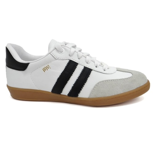 Tênis Marina Mello Casual De Couro 12154S Branco/Preto