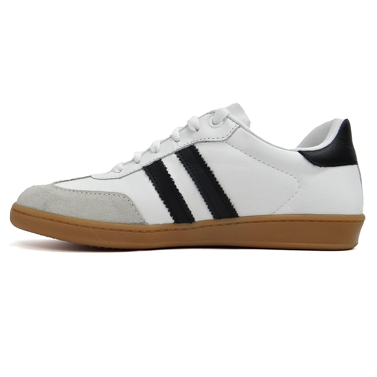 Tênis Marina Mello Casual De Couro 12154S Branco/Preto Tênis Marina Mello Casual De Couro 12154S Branco/Preto