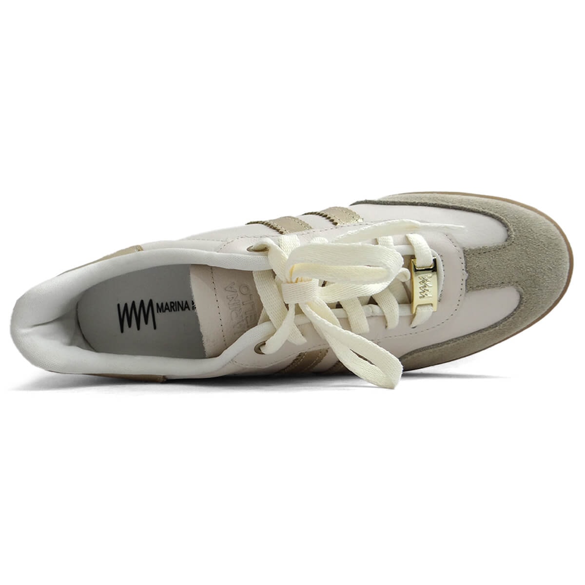 Tênis Marina Mello Casual De Couro 12154S Porcelana Tênis Marina Mello Casual De Couro 12154S Porcelana
