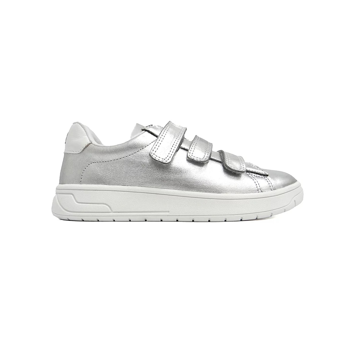 Tênis Marina Mello Casual De Couro 47026 Prata/Branco Tênis Marina Mello Casual De Couro 47026 Prata/Branco
