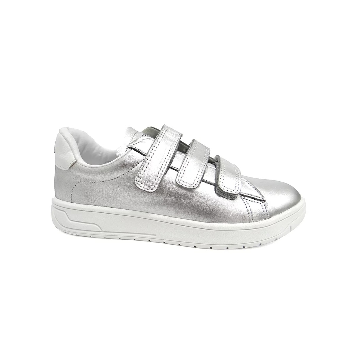 Tênis Marina Mello Casual De Couro 47026 Prata/Branco Tênis Marina Mello Casual De Couro 47026 Prata/Branco