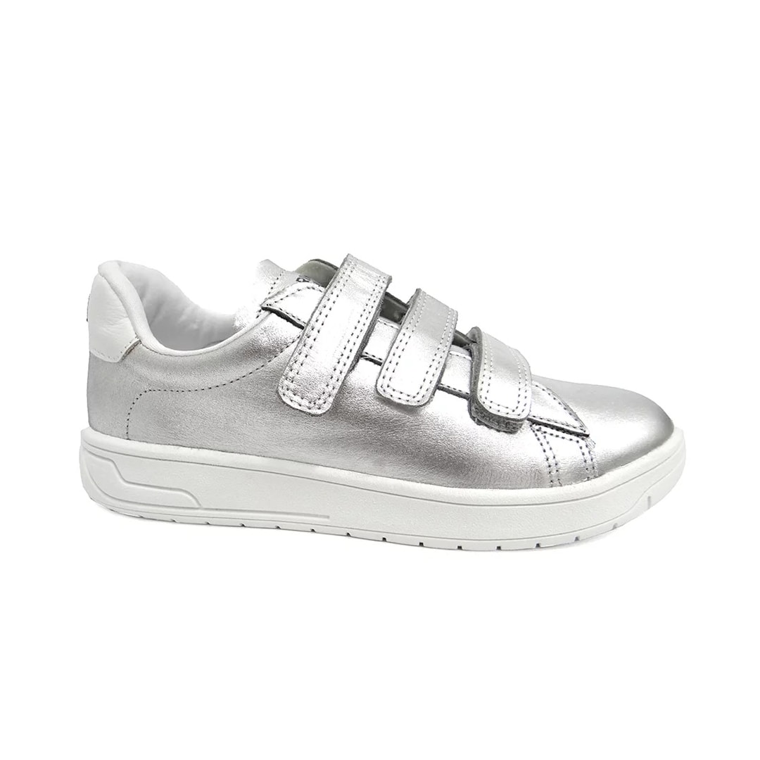 Tênis Marina Mello Casual De Couro 47026 Prata/Branco
