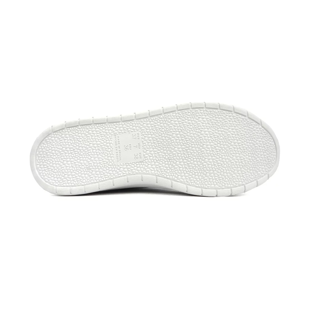Tênis Marina Mello Casual De Couro 47026 Prata/Branco Tênis Marina Mello Casual De Couro 47026 Prata/Branco