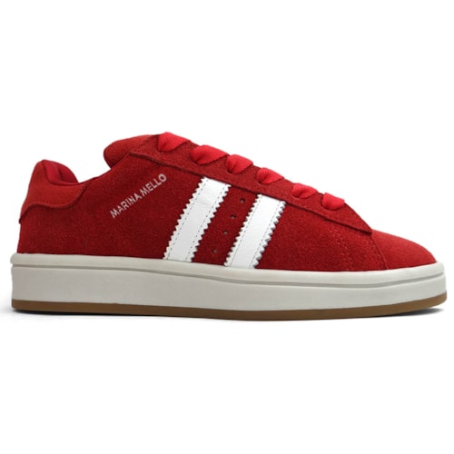 Detalhe - Tênis Marina Mello Casual De Couro 66001Cam Amaranto