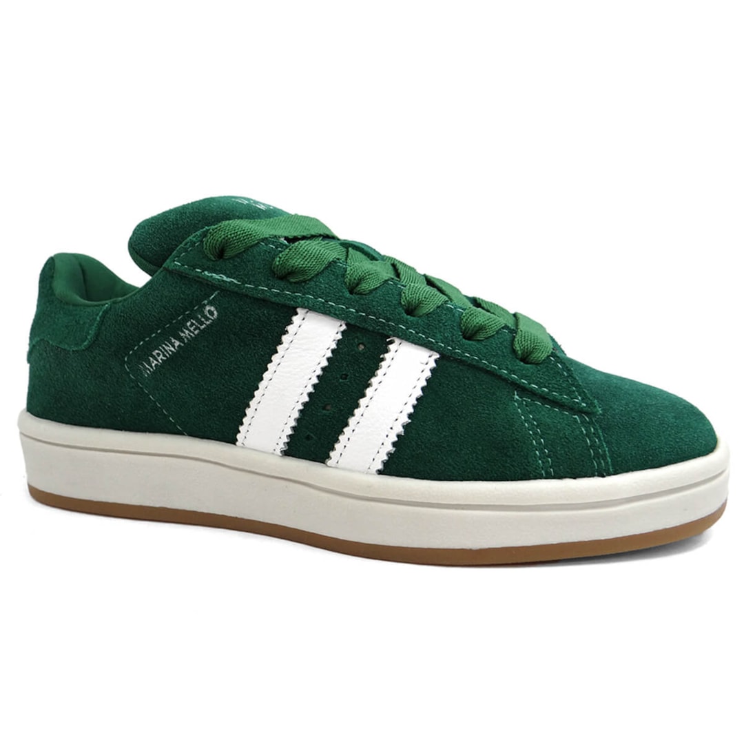 Tênis Marina Mello Casual De Couro 66001Cam Verde