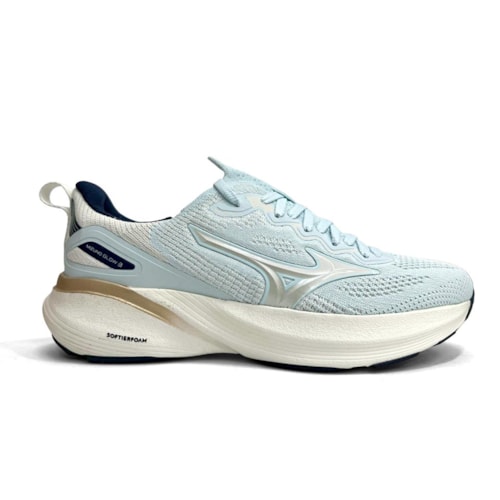 Detalhe - Tênis Mizuno Feminino Esporte Glow 3 Azul Claro