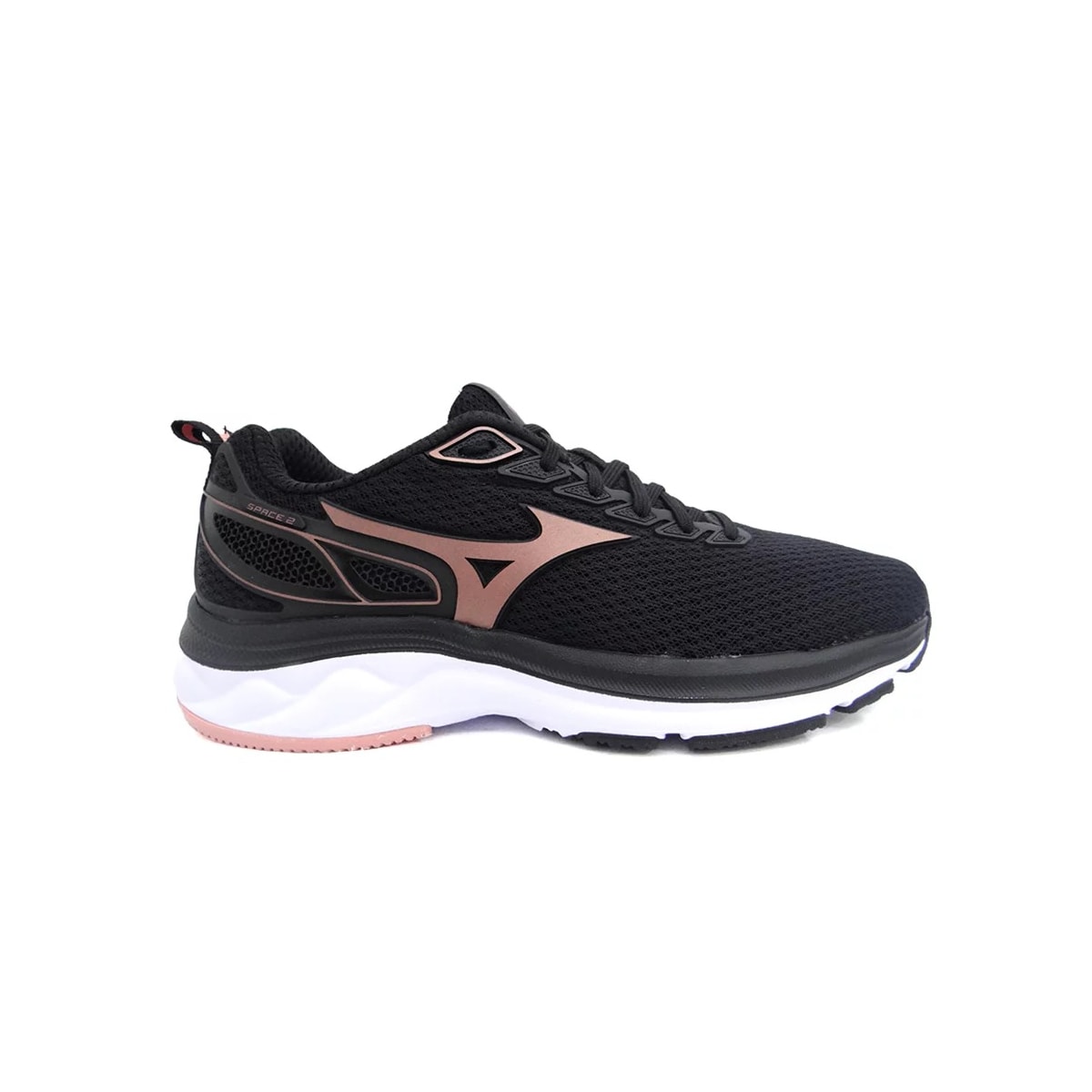 Tênis Mizuno Feminino Esporte Space 2 Preto/Rosa Tênis Mizuno Feminino Esporte Space 2 Preto/Rosa