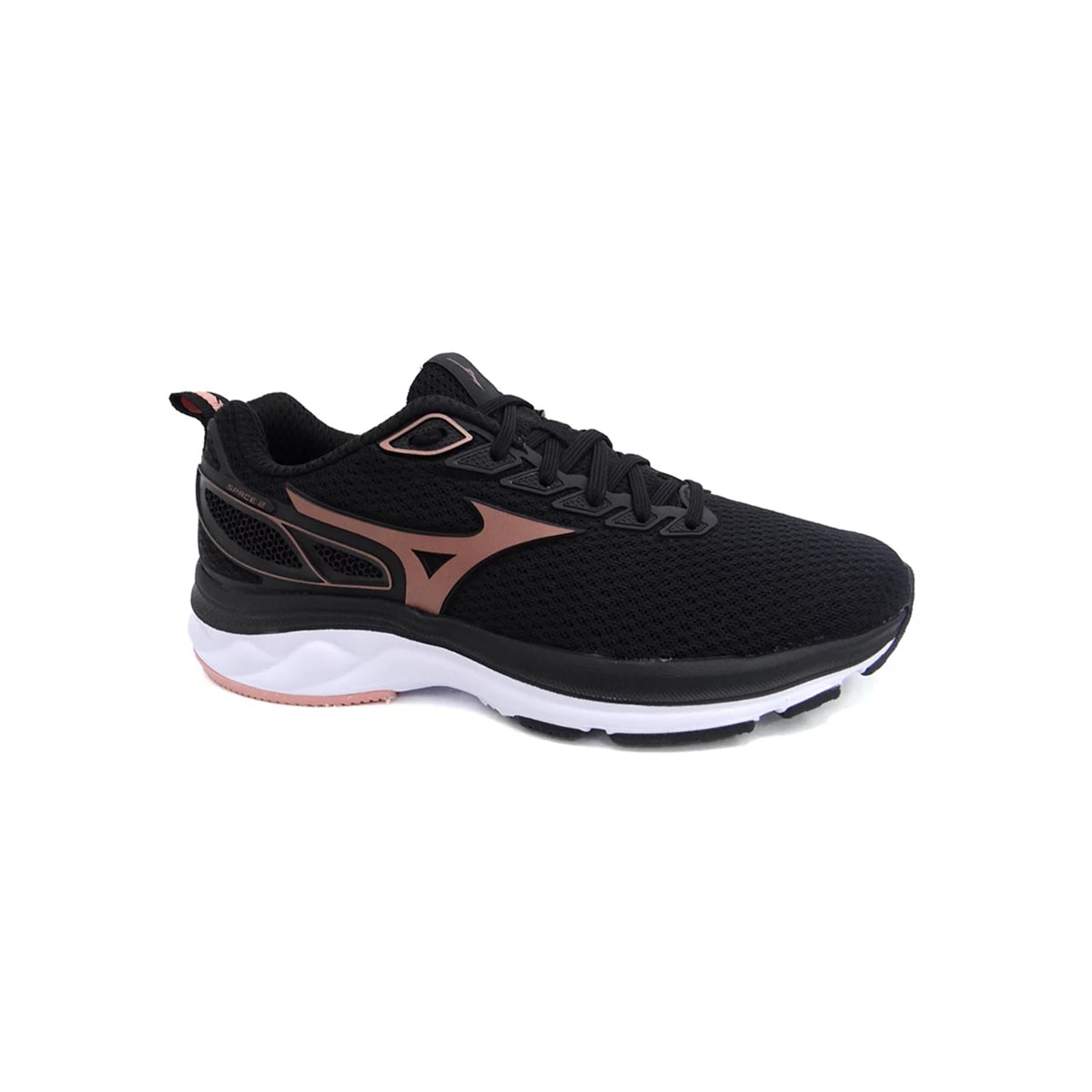 Tênis Mizuno Feminino Esporte Space 2 Preto/Rosa Tênis Mizuno Feminino Esporte Space 2 Preto/Rosa