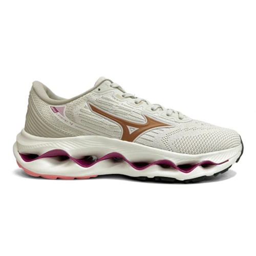Detalhe - Tênis Mizuno Feminino Esporte Wave Lengend 4 Arenito