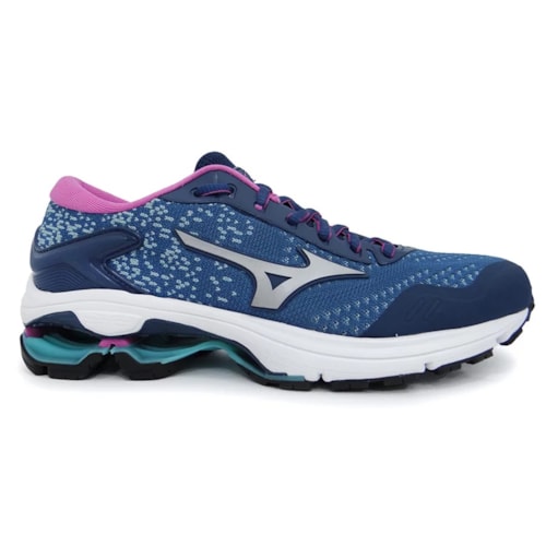 Tenis Mizuno Feminino Invictus 2 Azul Escuro/Prata