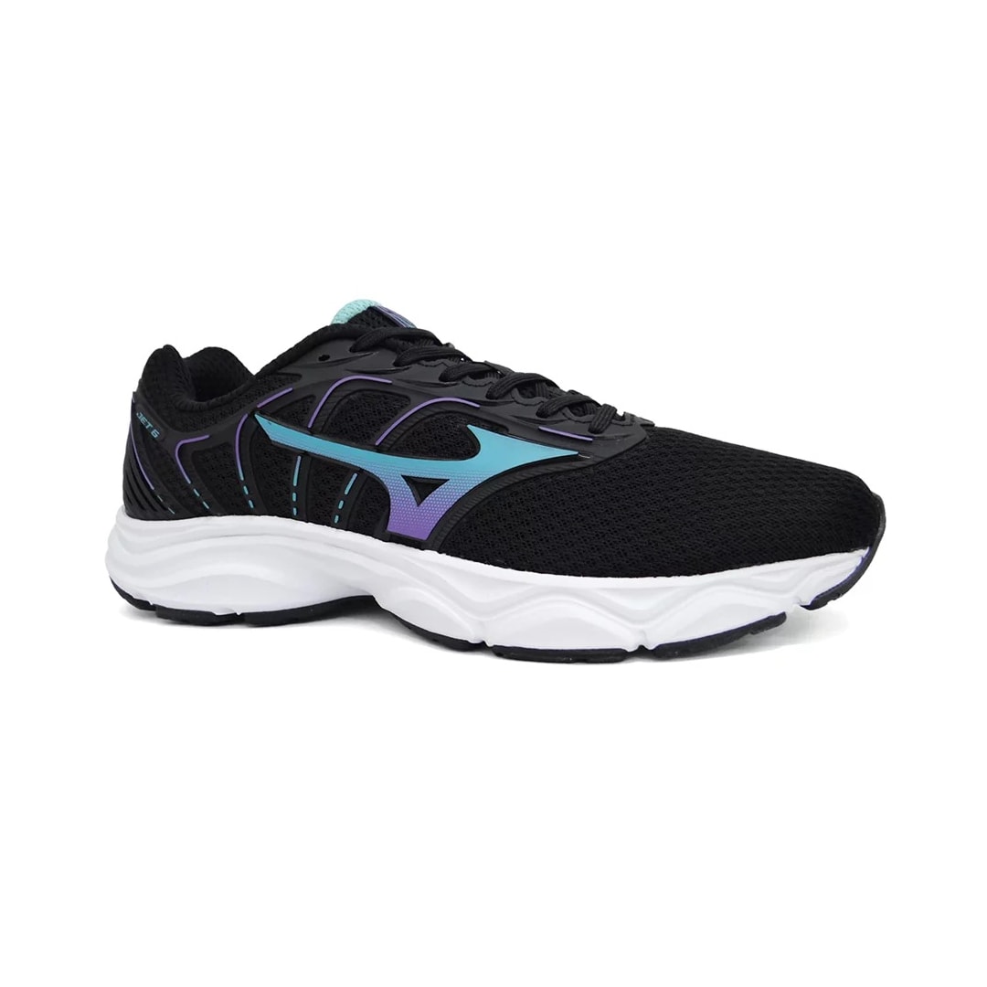 Tênis Mizuno Feminino Jet 6 Preto/Lilas Tênis Mizuno Feminino Jet 6 Preto/Lilas