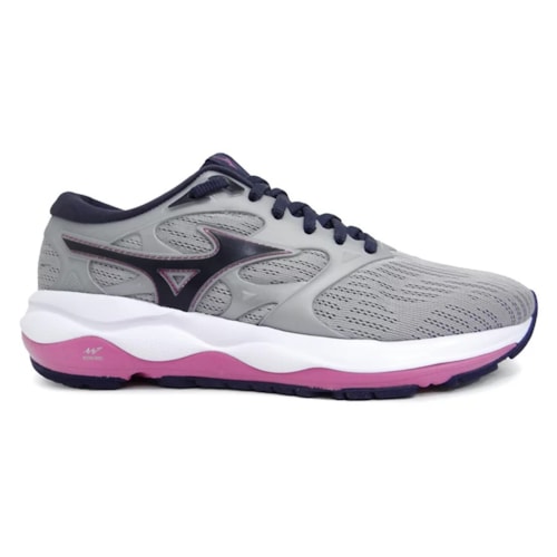 Detalhe - Tênis Mizuno Feminino Wave Falcon 3 Cinza Claro