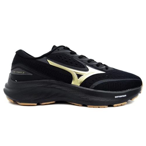 Detalhe - Tênis Mizuno Masculino Action 3 Preto/Preto