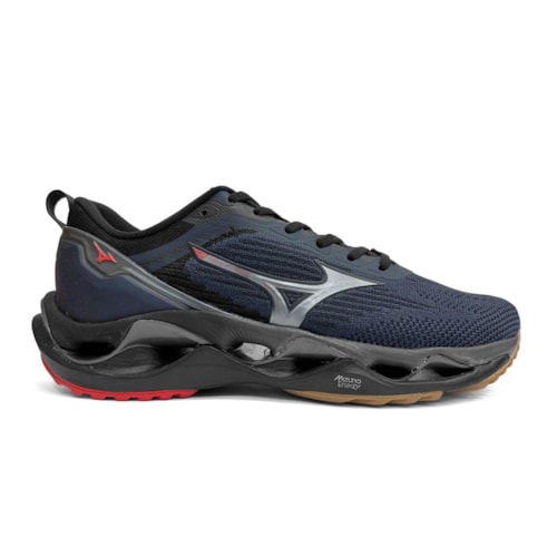 Detalhe - Tênis Mizuno Masculino Esporte Wave Stratos 3 Marinho