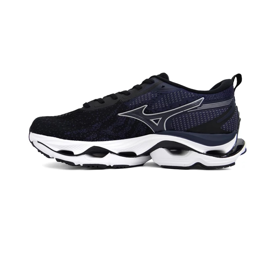 Tênis Mizuno Masculino Wave Stratos Preto/Marinho Tênis Mizuno Masculino Wave Stratos Preto/Marinho