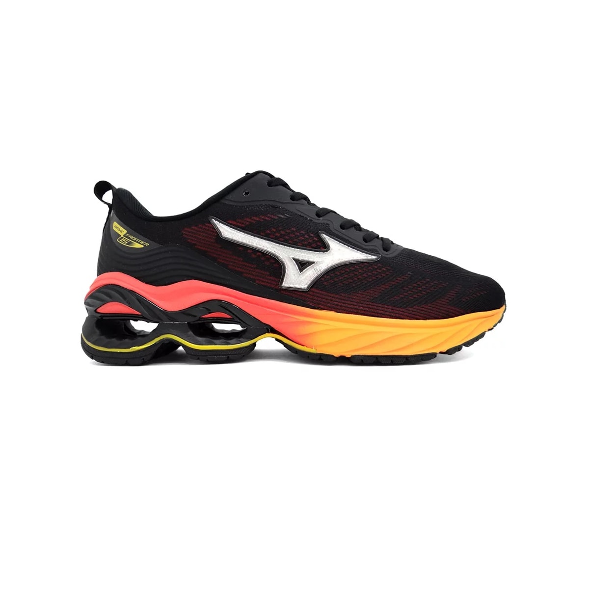 Tênis Mizuno Wave Frontier 15 Preto/Vermelho Tênis Mizuno Wave Frontier 15 Preto/Vermelho