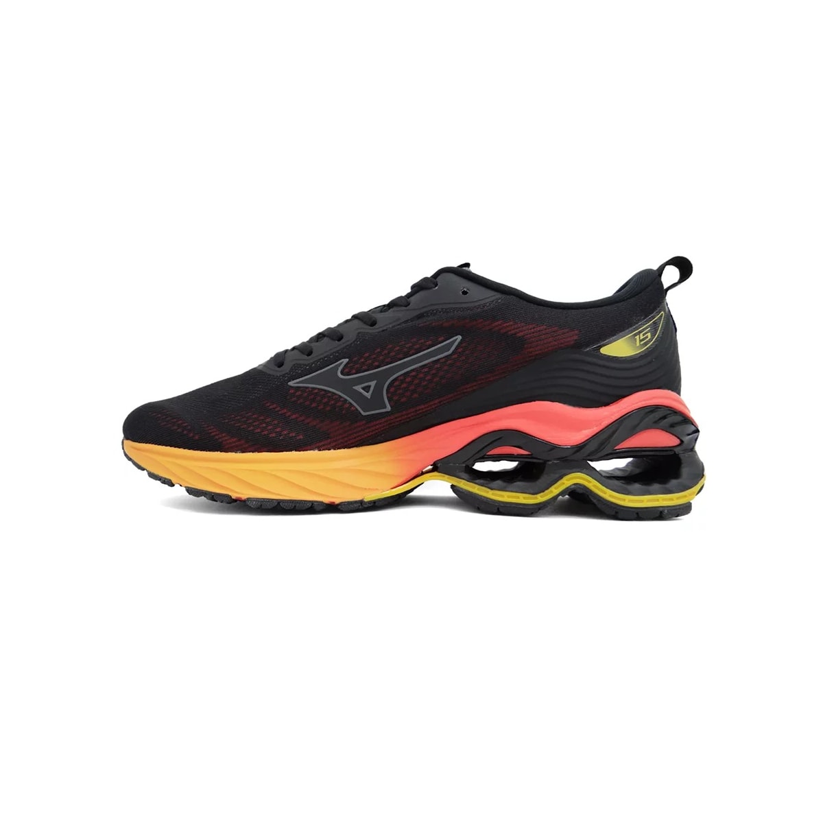 Tênis Mizuno Wave Frontier 15 Preto/Vermelho Tênis Mizuno Wave Frontier 15 Preto/Vermelho