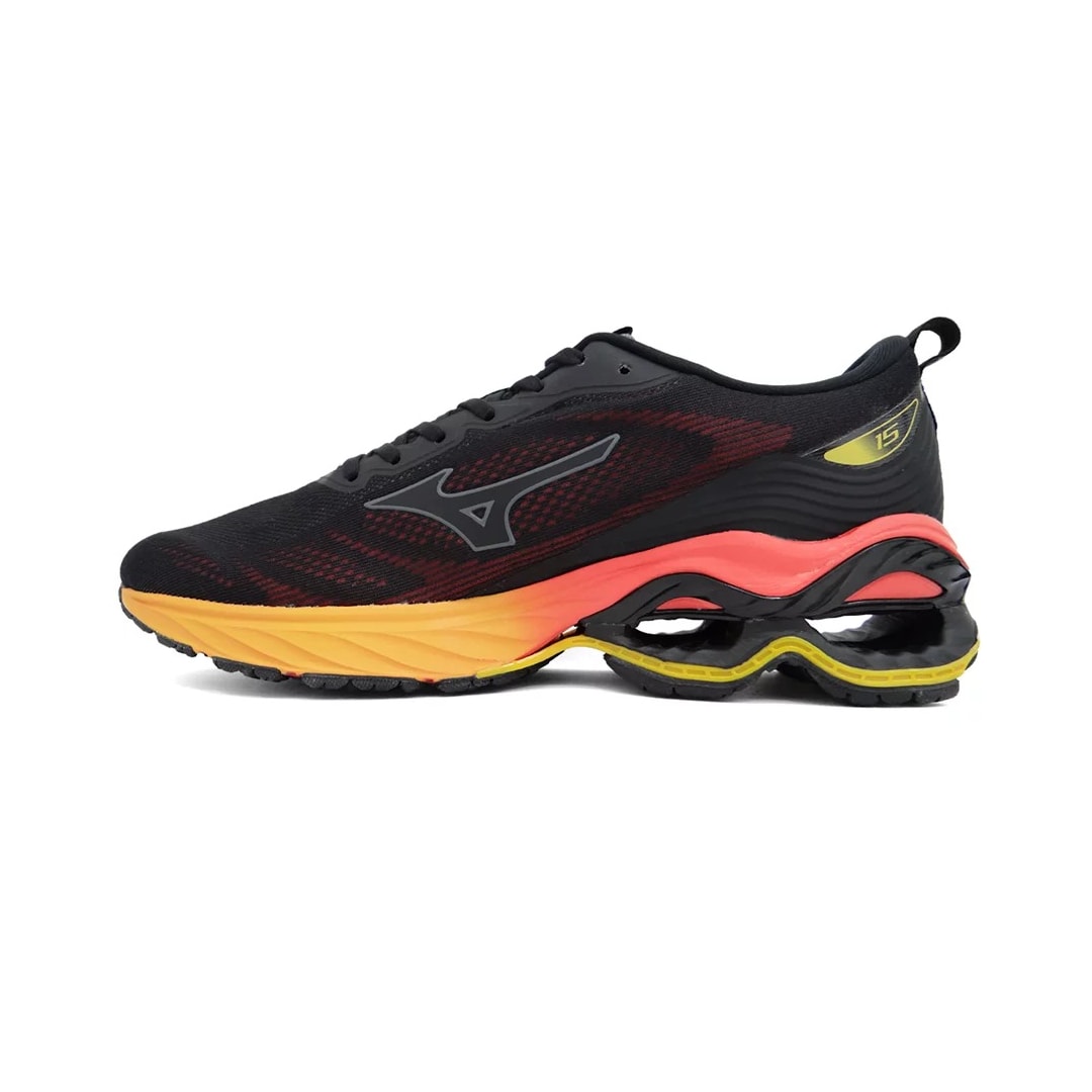 Tênis Mizuno Wave Frontier 15 Preto/Vermelho Tênis Mizuno Wave Frontier 15 Preto/Vermelho