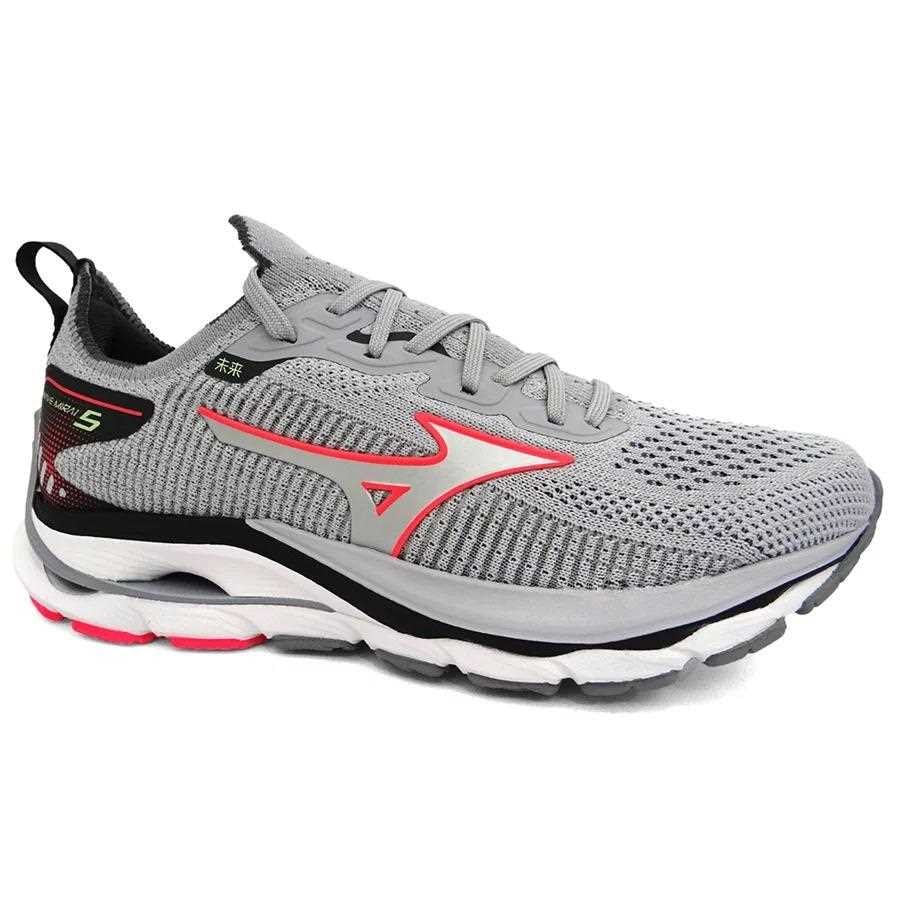 Tênis Mizuno Wave Mirai 5 Cinza Claro - Linha Conforto