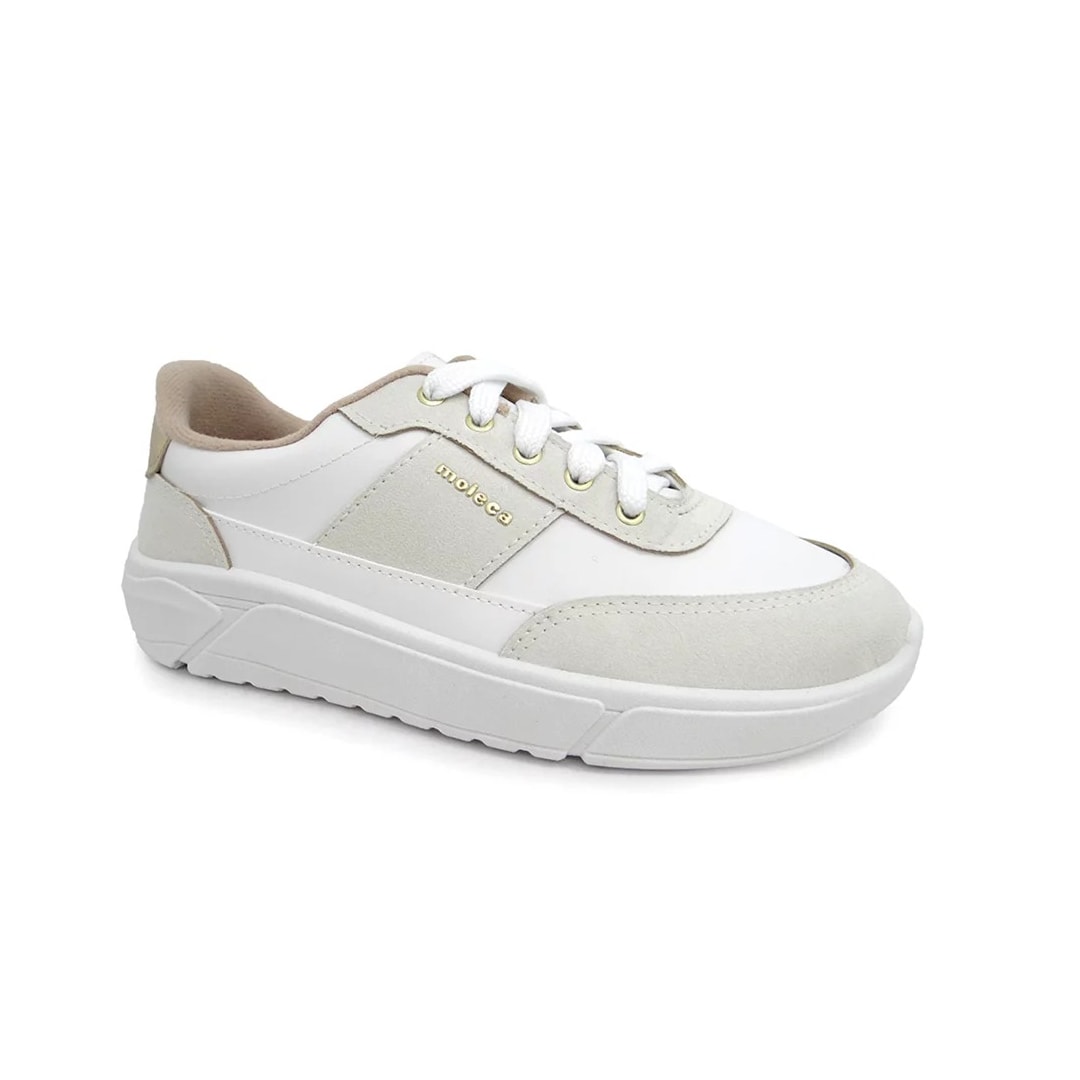 Tênis Moleca Casual 5764.102 Branco/Off/Dourado Tênis Moleca Casual 5764.102 Branco/Off/Dourado