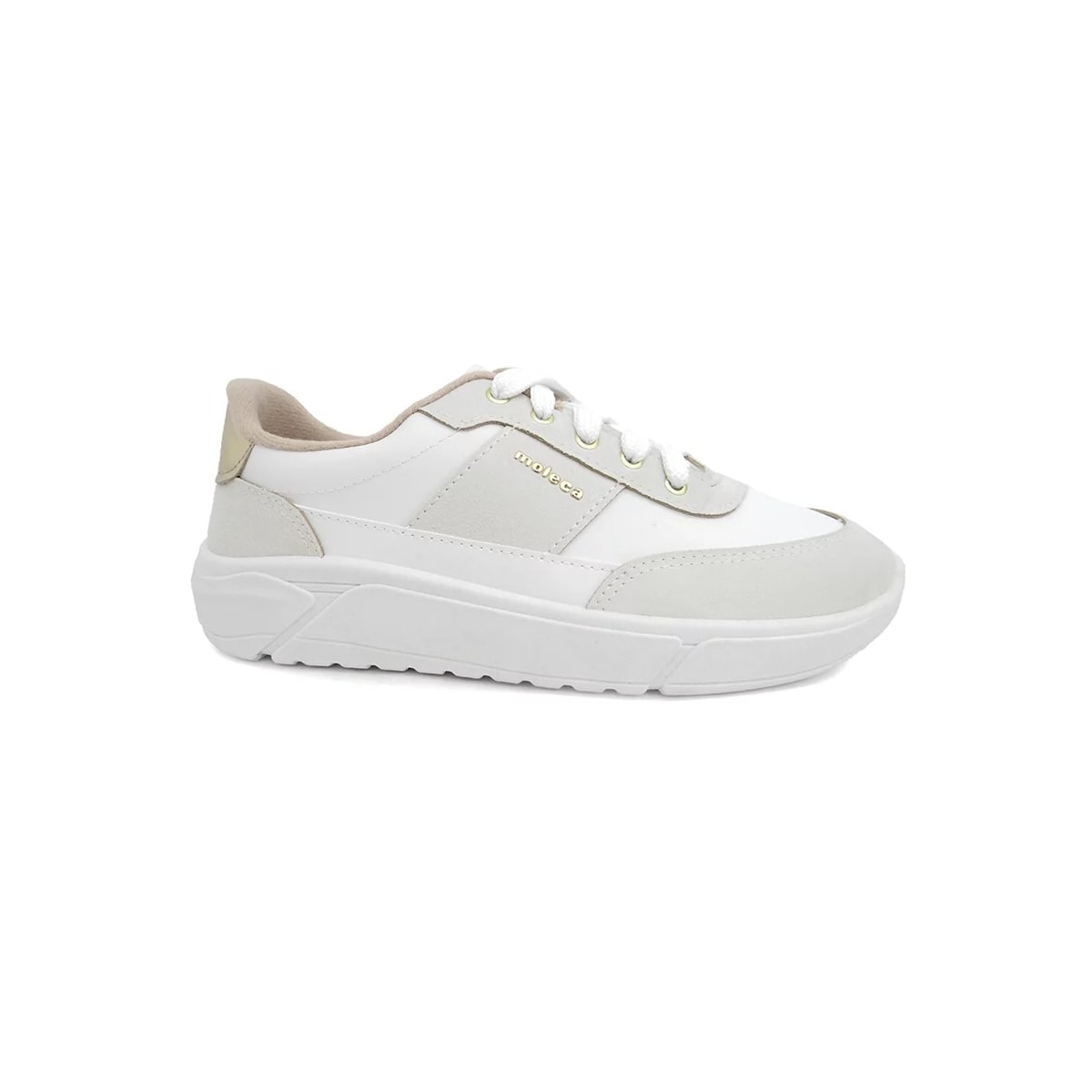 Tênis Moleca Casual 5764.102 Branco/Off/Dourado Tênis Moleca Casual 5764.102 Branco/Off/Dourado